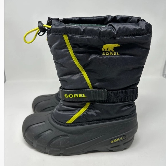 Sorel kids Winter Boots - Black and Yellow - Picture 3 of 4